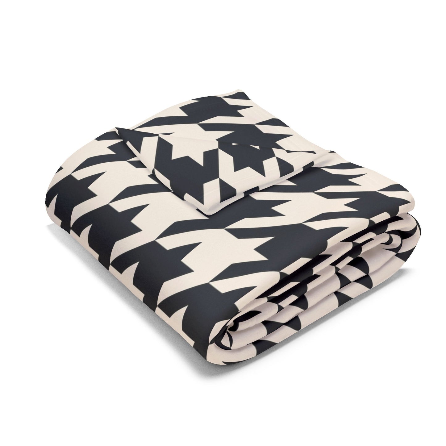 Stylish Houndstooth Arctic Fleece Blanket, Cozy Throw, Home Decor, Gift for Her, Wedding Gift, Winter Comfort