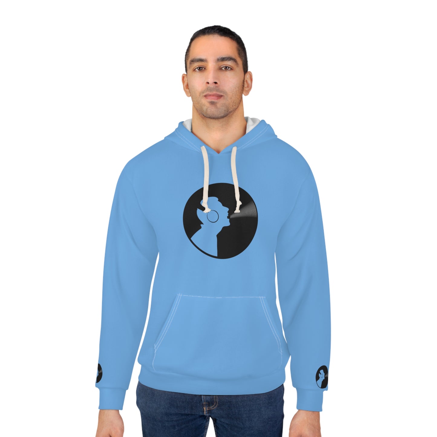 Vinyl Record Silhouette Hoodie | Unisex Pullover Sweatshirt, Music Lover Gift, Retro Style, Cozy Wear, Casual Hoodie