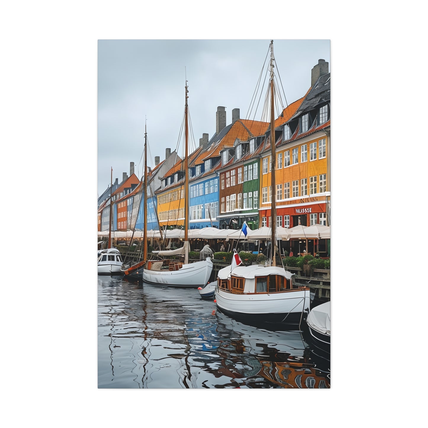 Coastal Canvas Print, Vibrant Harbor Art, Nautical Home Decor, Gift for Sailors, Maritime Wall Art