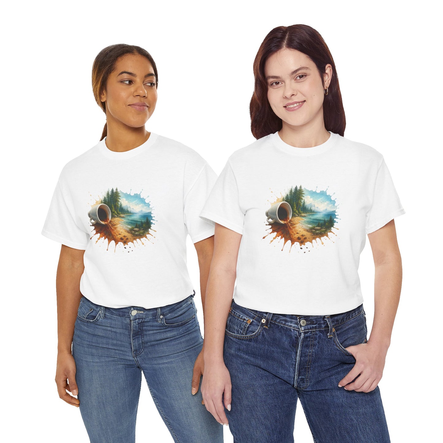 Nature-Inspired Unisex Heavy Cotton Tee, Casual Outfit, Gift for Nature Lovers, Camping Apparel, Outdoor Adventure Shirt