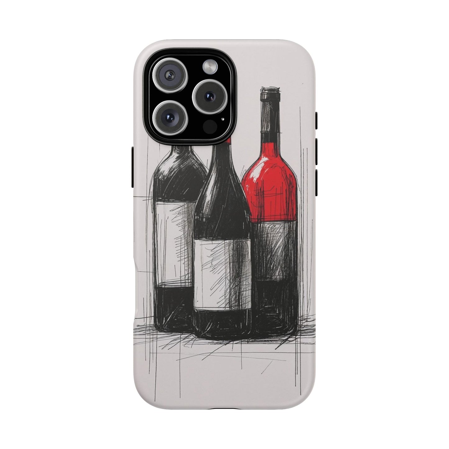Wine Lover's Phone Case, Tough Phone Cover, Artistic Wine Design, Gift for Wine Enthusiasts, Customizable Case, Unique Wine Art