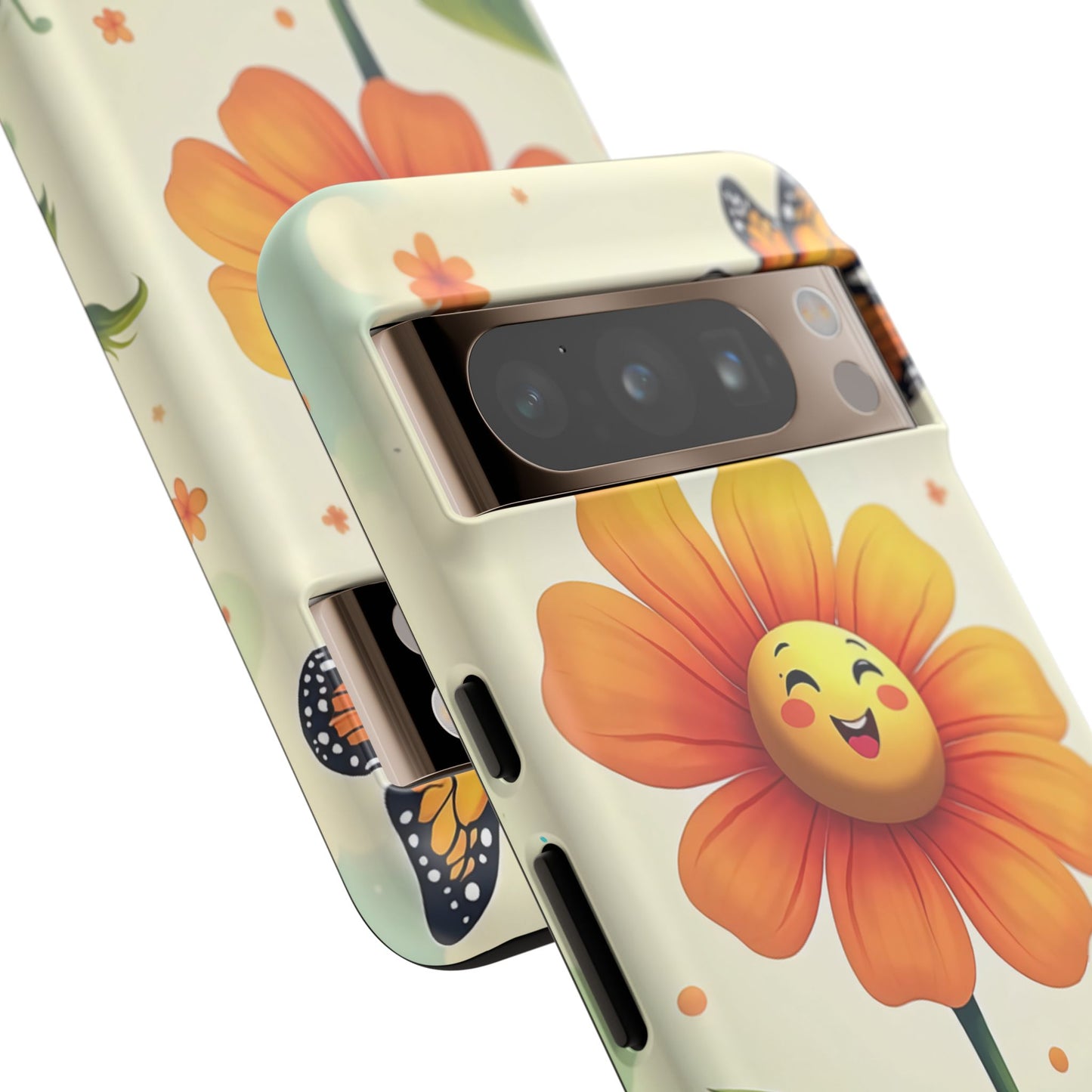 Floral Phone Case with Butterfly Design, Cute Flower Phone Cover for Nature Lovers, Eco-Friendly Gift, Spring Vibes, Birthday Present