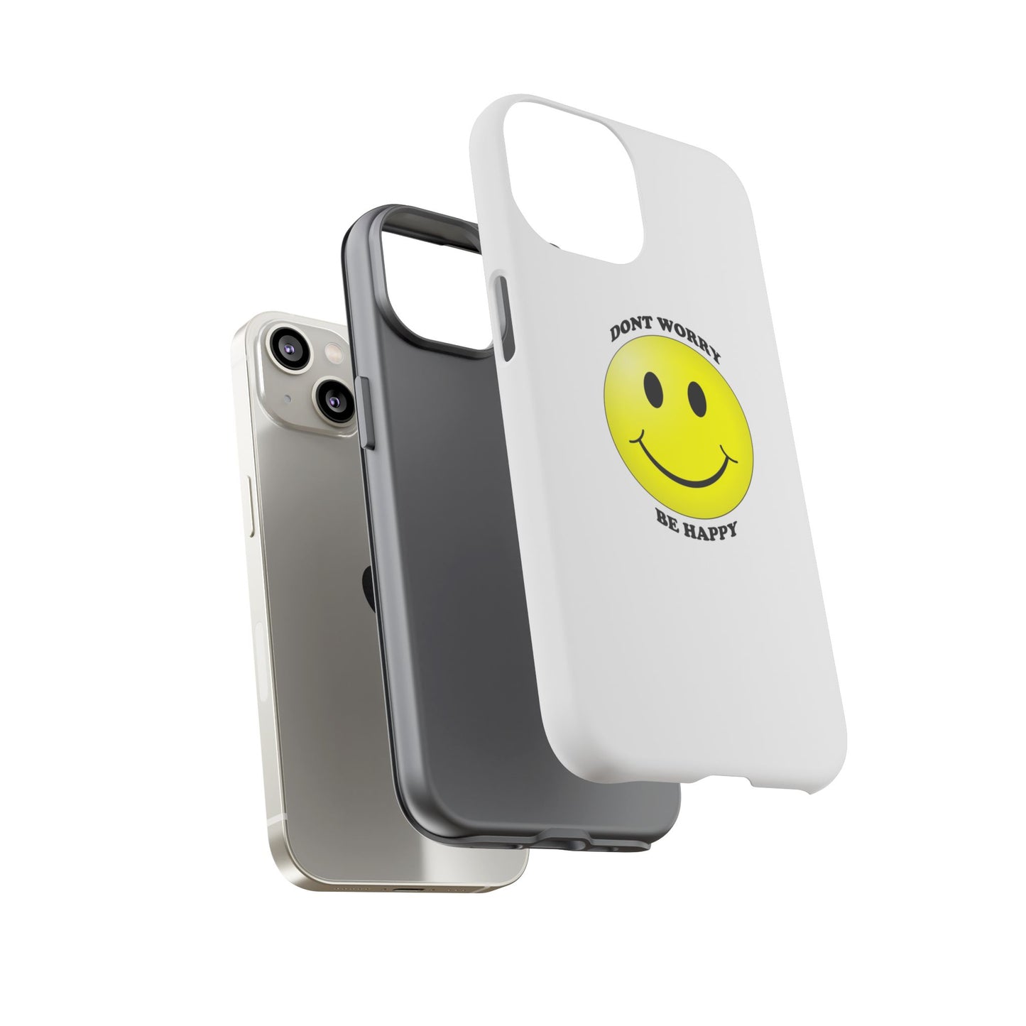 Happy Face Phone Case, Tough Cases, Don’t Worry, Be Happy, Cute Gift for Friends, Positive Vibes, Fun Mobile Accessories