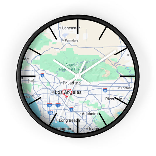 Los Angeles Wall Clock, Unique Home Decor, Custom City Map Clock, Modern Timepiece, Gift for Map Lovers