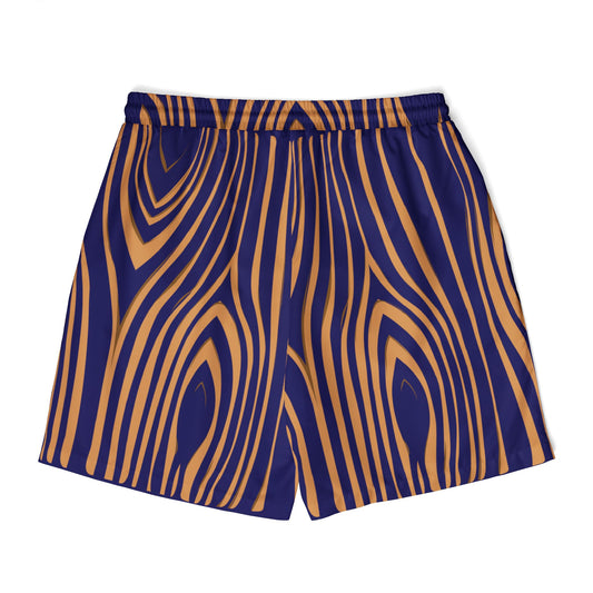 Trendy Wood Grain Print Swim Shorts, Unisex Beachwear, Summer Pool Shorts, Vacation Swimwear, Surf Style, Gift for Him/Her