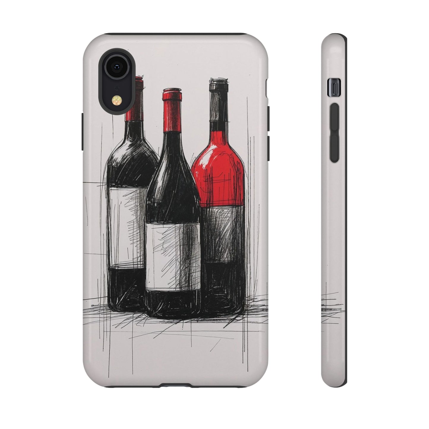 Wine Lover's Phone Case, Tough Phone Cover, Artistic Wine Design, Gift for Wine Enthusiasts, Customizable Case, Unique Wine Art