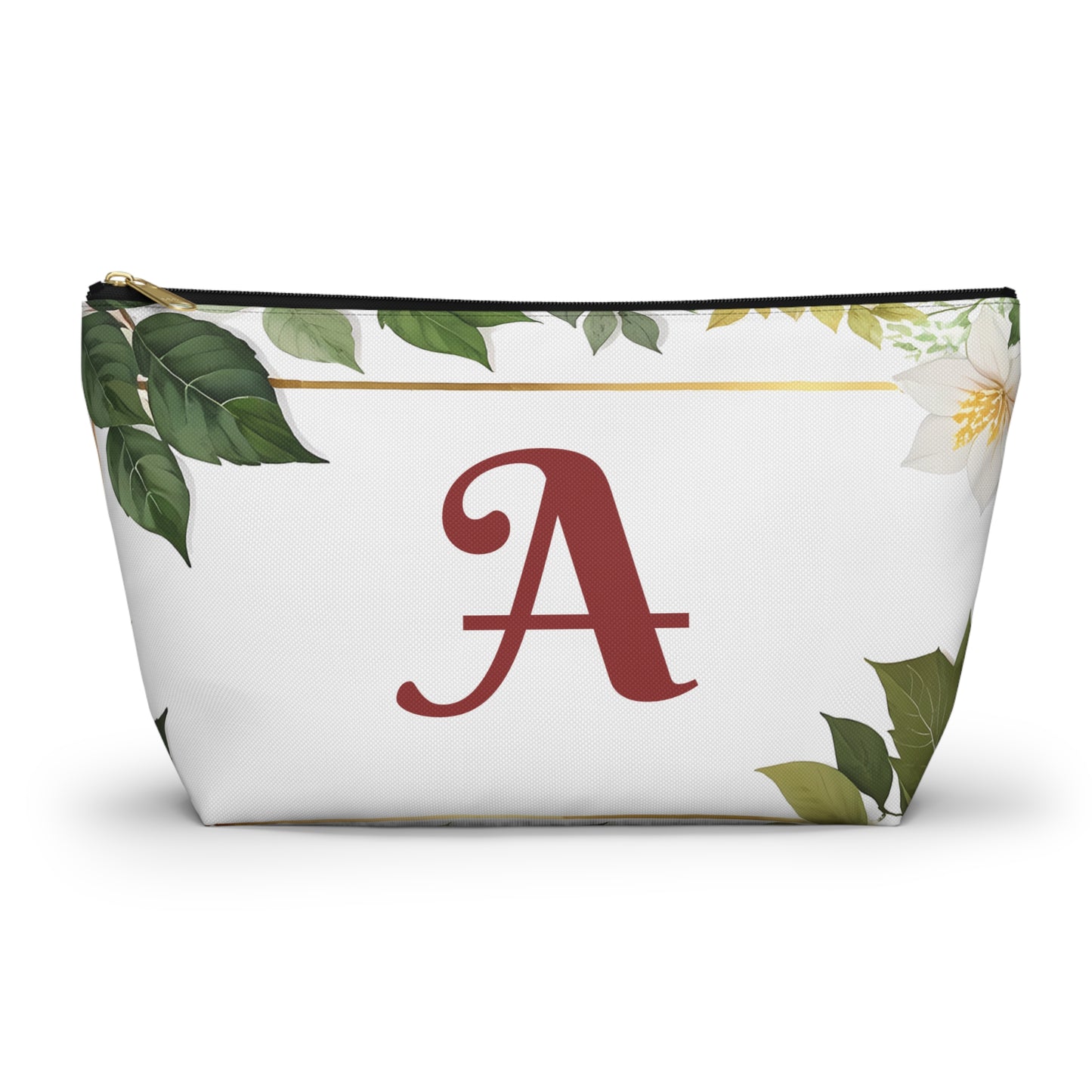 Personalized Floral Accessory Pouch, Makeup Bag, Gift for Her, Initial Pouch, Travel Organizer, Custom Cosmetic Bag