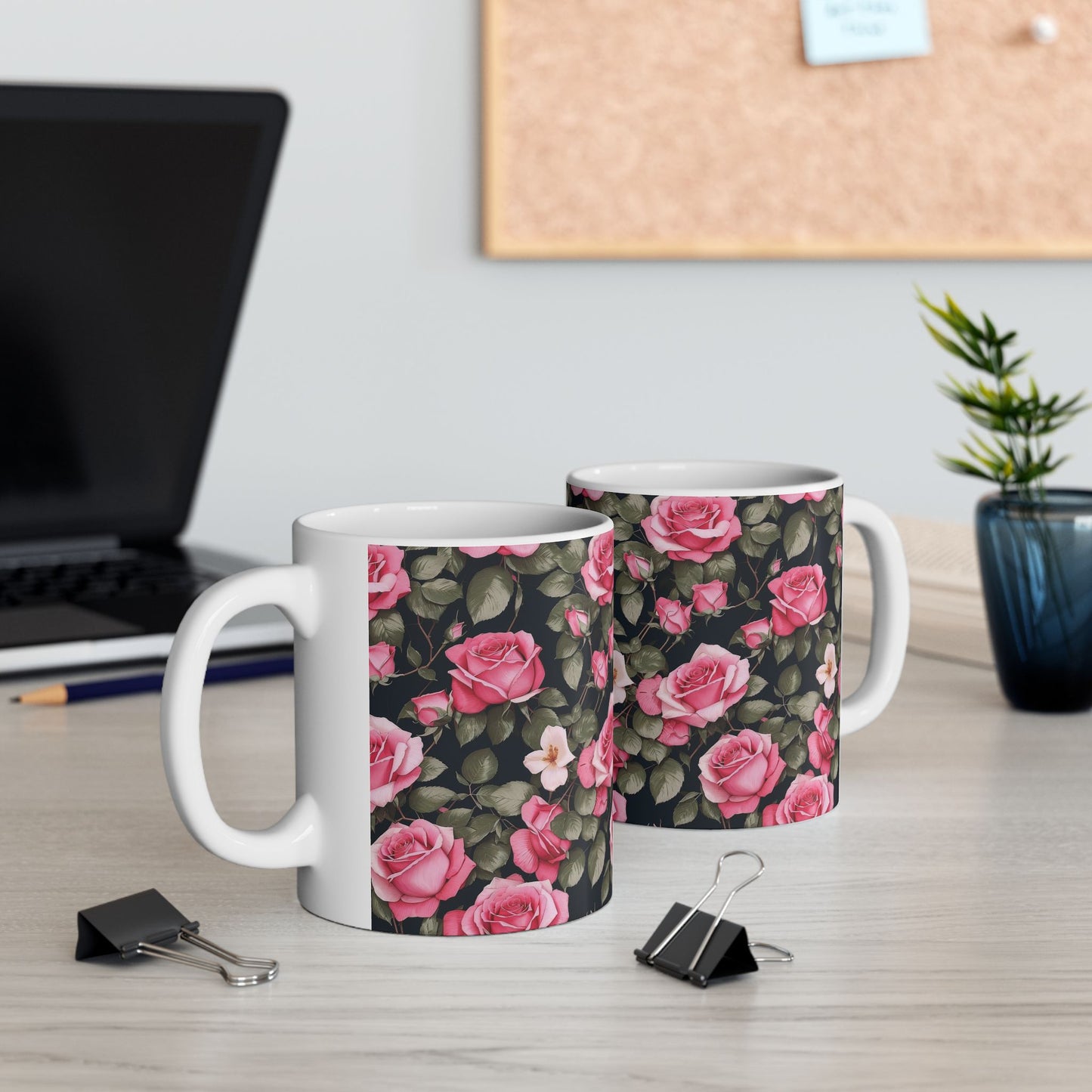 Floral Ceramic Coffee Mug - Perfect for Home, Gifts, Tea Lovers, Mother's Day, Floral Decor, Tea or Coffee, Rose Design