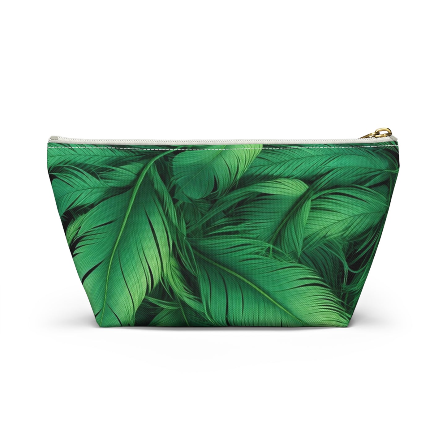 Tropical Leaf Accessory Pouch, Eco-Friendly Makeup Bag, Travel Organizer, Green Floral Pouch, Cute Gift for Nature Lovers