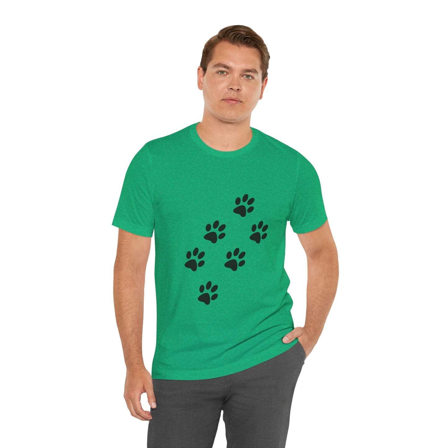 Paw Print Short Sleeve Tee | Unisex Animal Lover Shirt, Pet Owner Gift, Casual Wear, Gifts for Dog Lovers, Comfortable T-Shirt