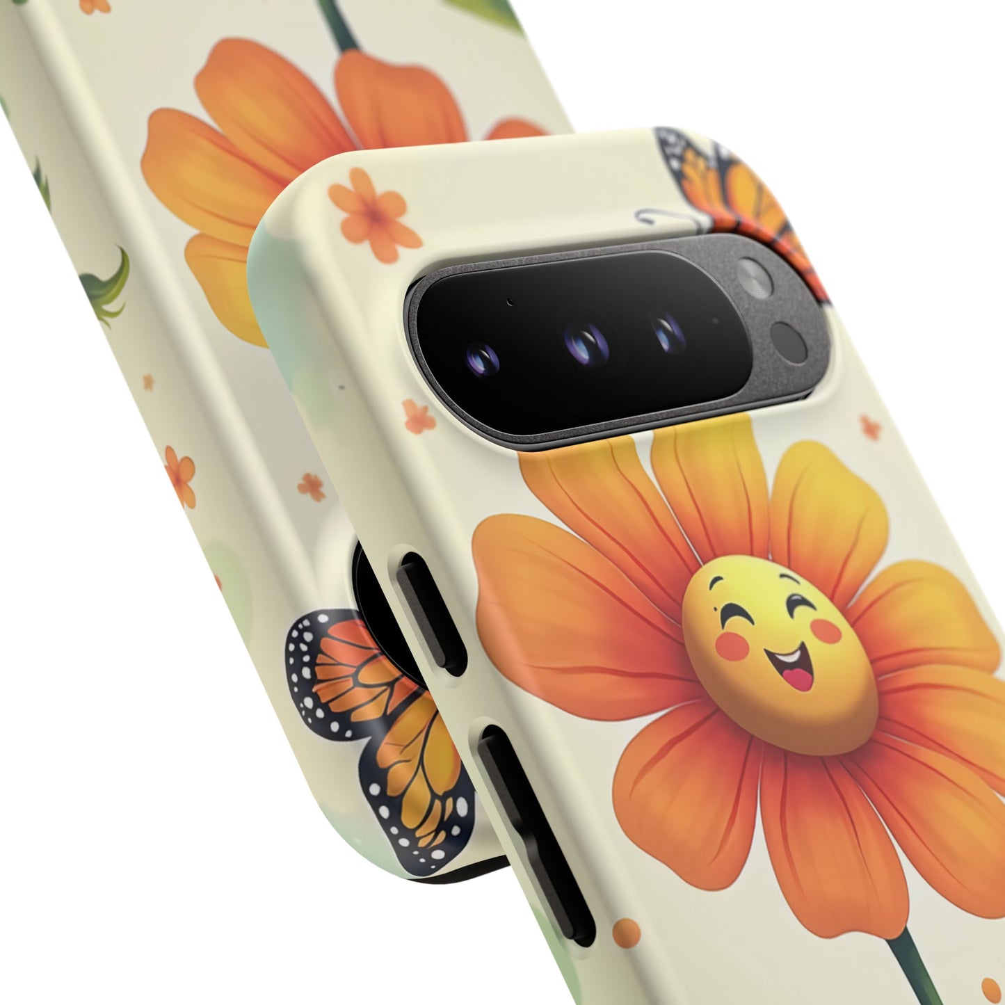 Floral Phone Case with Butterfly Design, Cute Flower Phone Cover for Nature Lovers, Eco-Friendly Gift, Spring Vibes, Birthday Present
