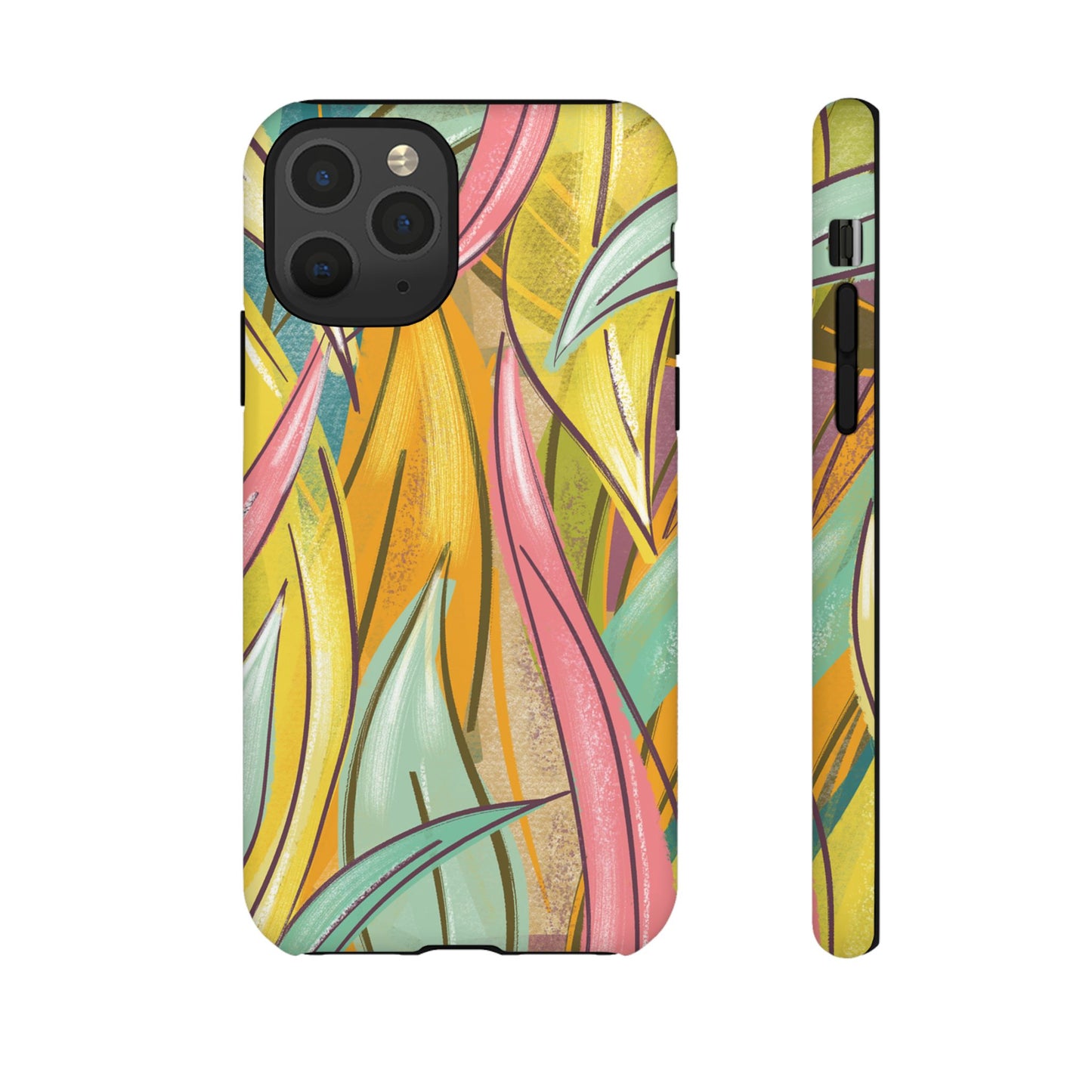 Vibrant Phone Case with Colorful Leaf Design, Tough Cases for Nature Lovers, Eco-Friendly Gift, Summer Vibes, Floral Phone Cover