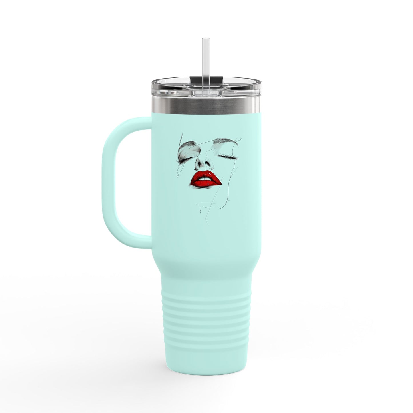 Chic Insulated Travel Mug, 40oz | Stylish Coffee Cup, Perfect for Road Trips, Fashionable Drinkware, Gift for Her, Reusable Travel Cup
