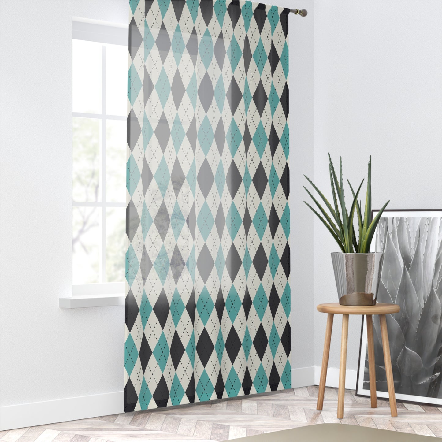 Stylish Geometric Window Curtain for Modern Décor, Home Interior, Living Room, Bedroom, Office, unique gift, home styling, event decor