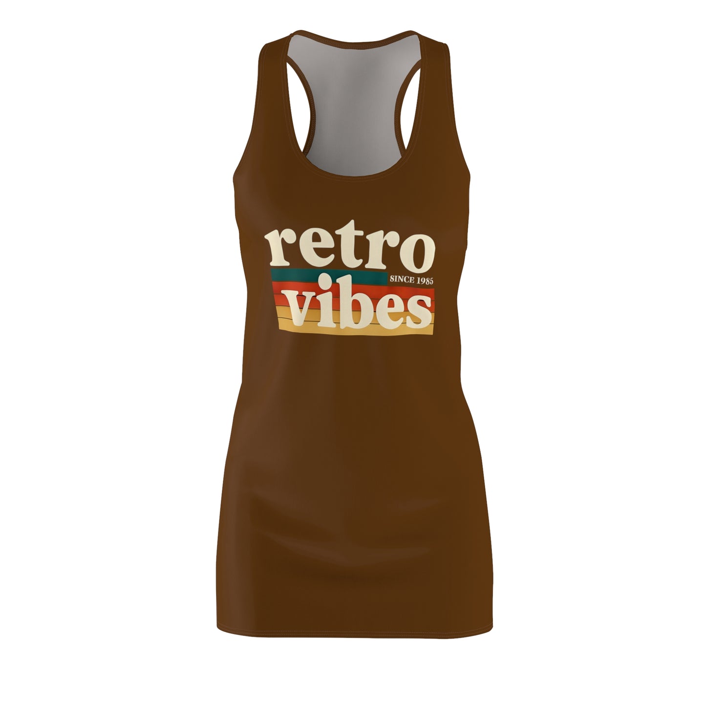 Retro Vibes Women's Racerback Dress, Casual Summer Dress, Boho Chic Dress, Vintage Inspired Apparel, Perfect for Festivals, Great Gift Idea
