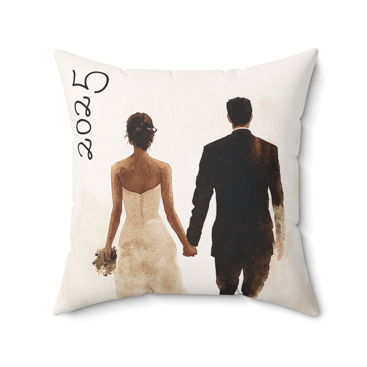 Wedding Couple Square Pillow, Romantic Home Decor, Anniversary Gift, Personalized Pillow, Bridal Shower Decor, Custom Art Pillow