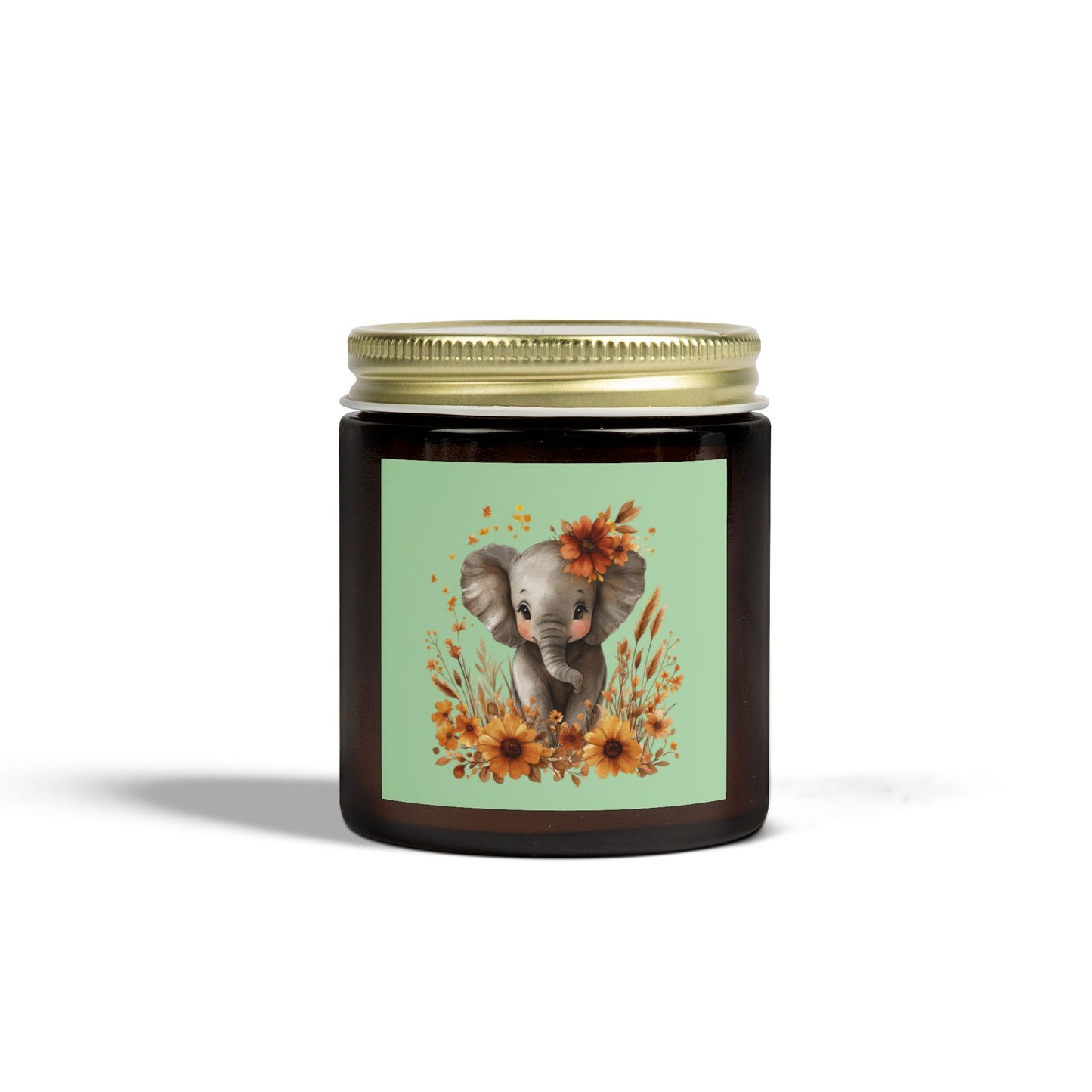Elephant Floral Scented Candle - Perfect for Home Decor, Gifts, Relaxation, Birthdays, Baby Showers, Nature Lovers