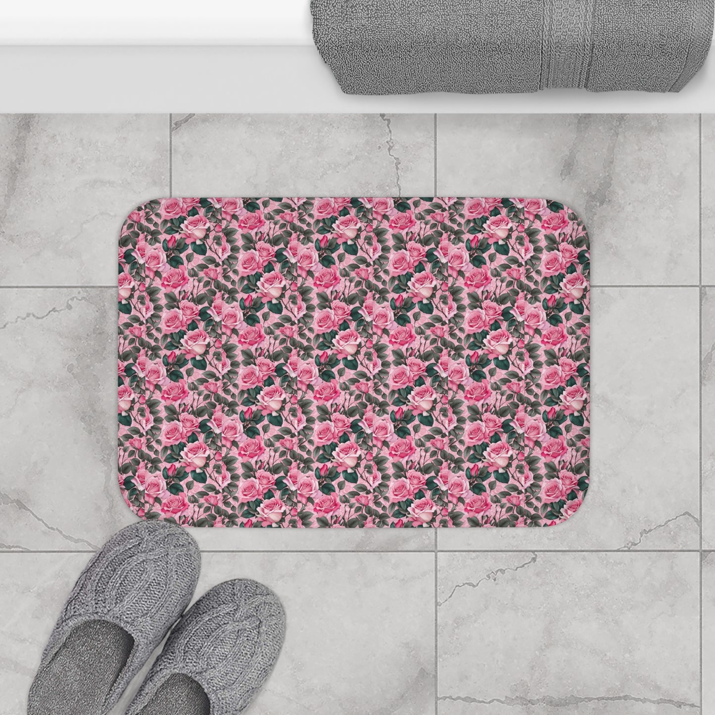 Floral Bath Mat - Soft, Cozy Bathroom Decor, Ideal for Home Spa, Mother’s Day Gift, Wedding Registry