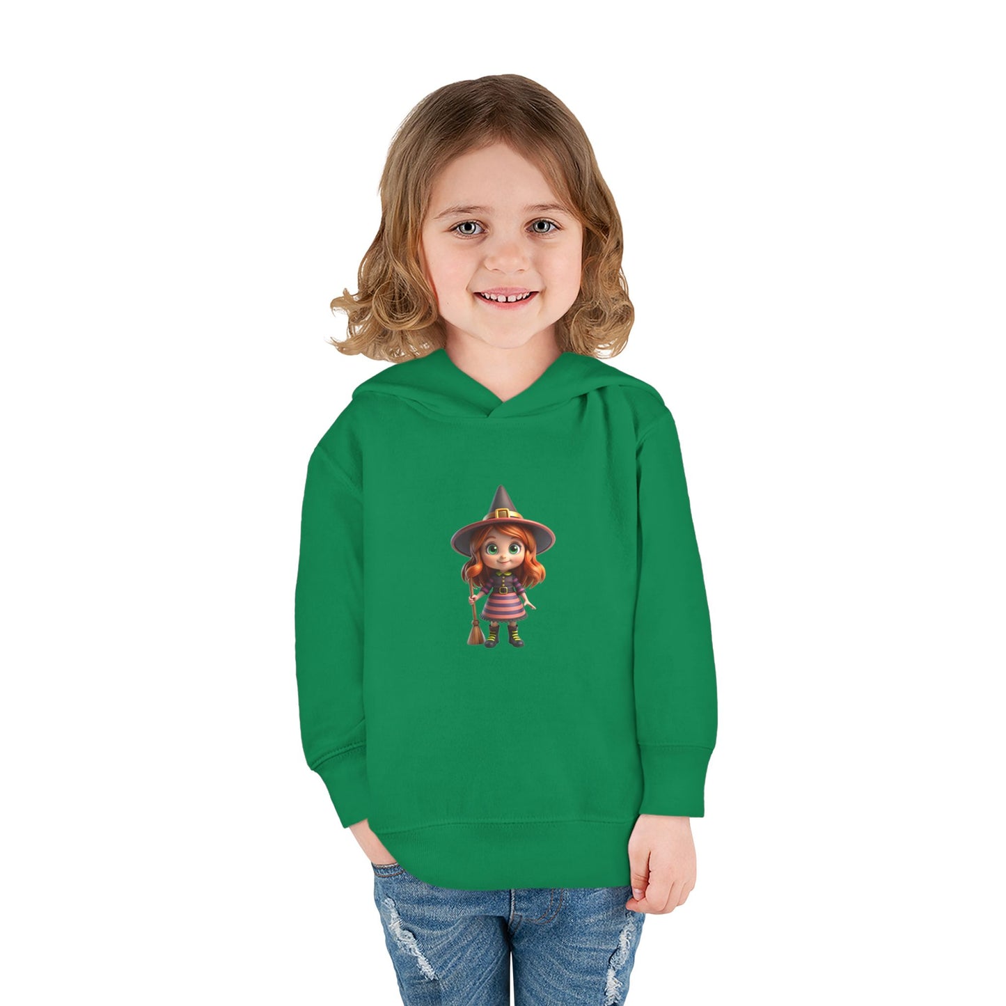 Toddler Witch Fleece Hoodie, Cute Kids Pullover, Halloween Costume, Cozy Toddler Apparel, Spooky Season Gear, Gift for Little Ones