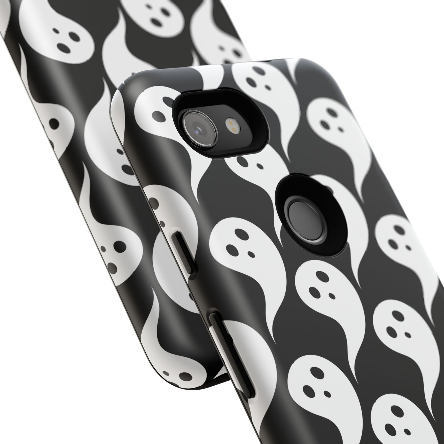 Ghost Pattern Phone Case, Cute Ghost Cell Phone Cover, Halloween Accessory, Spooky Gift, Black and White Phone Case