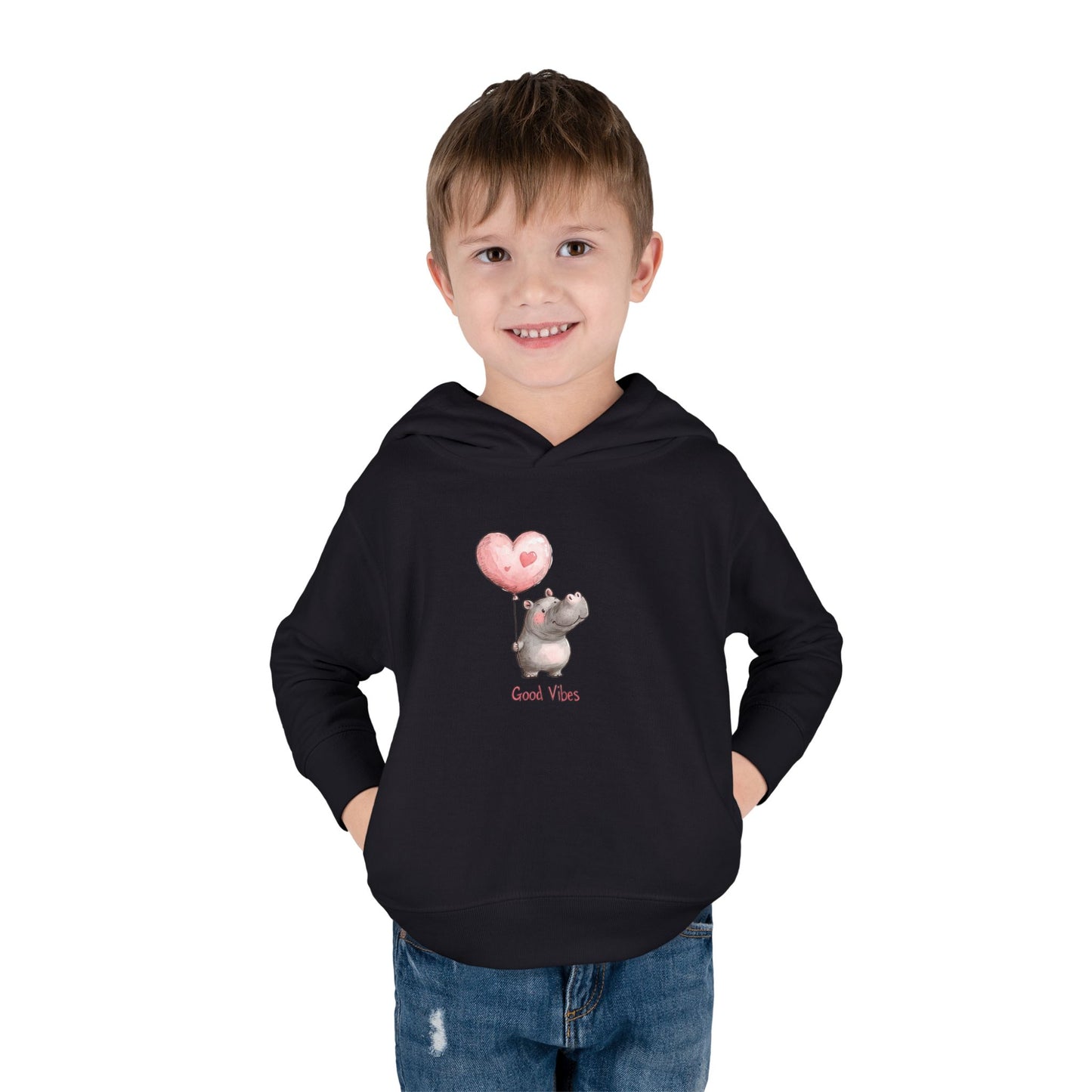 Good Vibes Toddler Hoodie, Cute Kids Pullover, Fleece Jacket, Fun Gifts for Toddlers, Baby Shower Present, Birthday Outfit