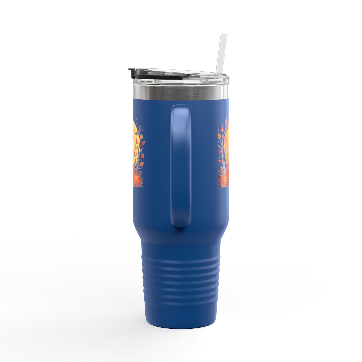Halloween Cat Insulated Travel Mug | 40oz, Fall Coffee Tumbler, Pumpkin Travel Cup, Spooky Drinkware, Gift for Cat Lovers