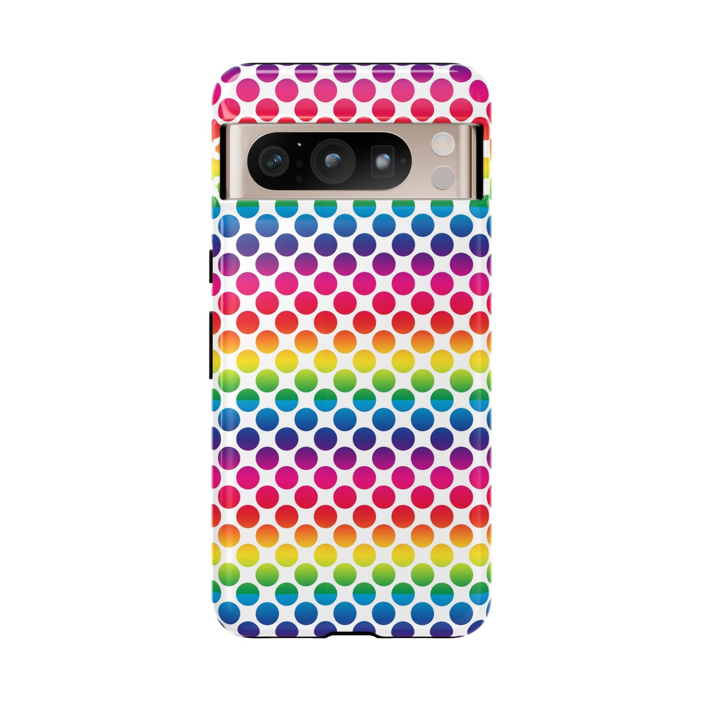Rainbow Dot Phone Case, Colorful Phone Cover, Fun Phone Accessory, Gift for Friends, Trendy Mobile Case