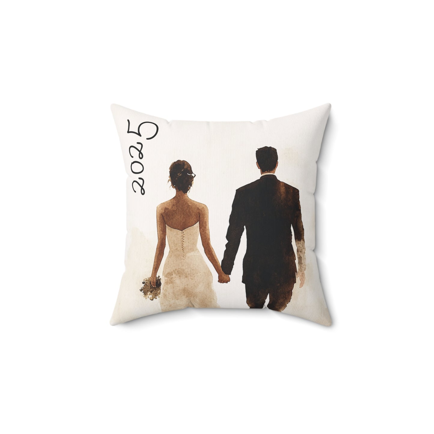 Wedding Couple Square Pillow, Romantic Home Decor, Anniversary Gift, Personalized Pillow, Bridal Shower Decor, Custom Art Pillow