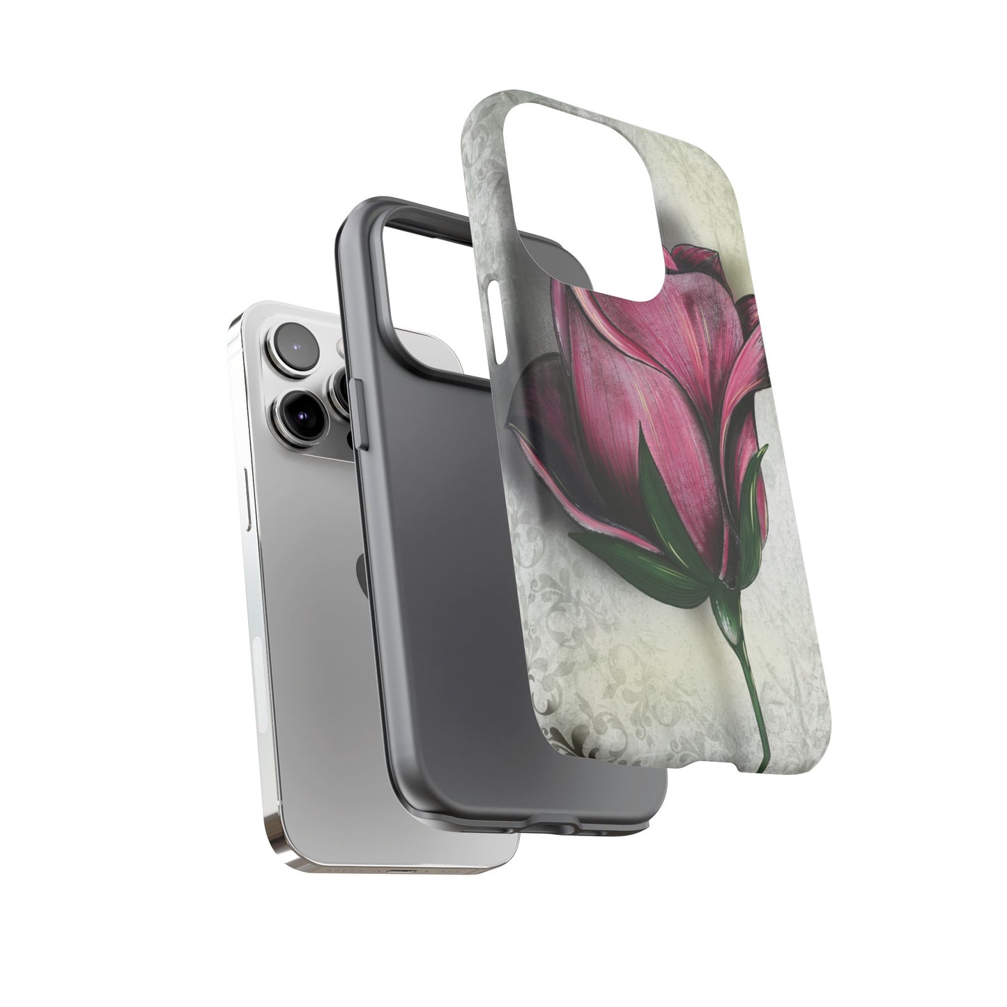 Rose Phone Case – Tough Cases, Floral Phone Cover, Gift for Her, Minimalist Design, Nature Lover's Accessory, Birthday Gift Idea