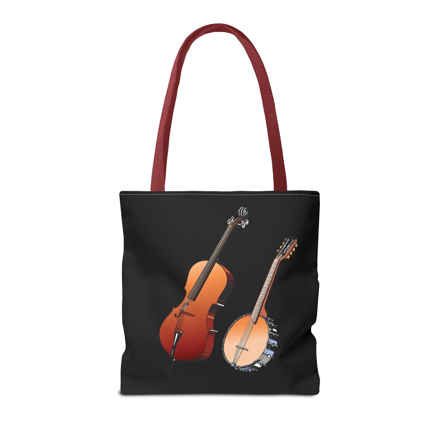 Musical Instruments Tote Bag, Music Lover Gift, Banjo and Cello Design, Stylish Grocery Tote, Concert Bag, Eco-Friendly Carryall