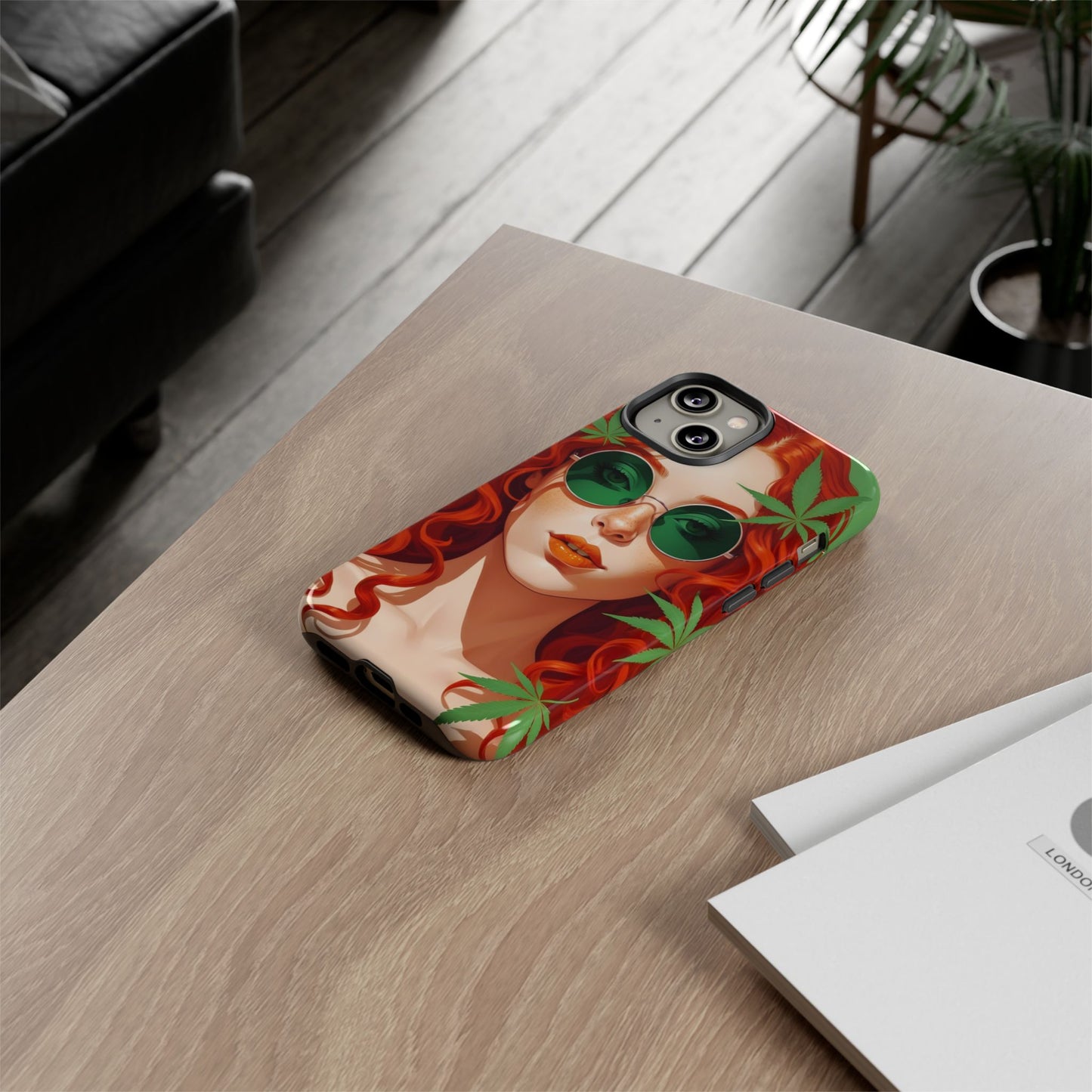 Vibrant Phone Case with Retro Greenery Design, Trendy Case for Casual Look, Gift for Her, Summer Vibes, Unique Phone Accessory