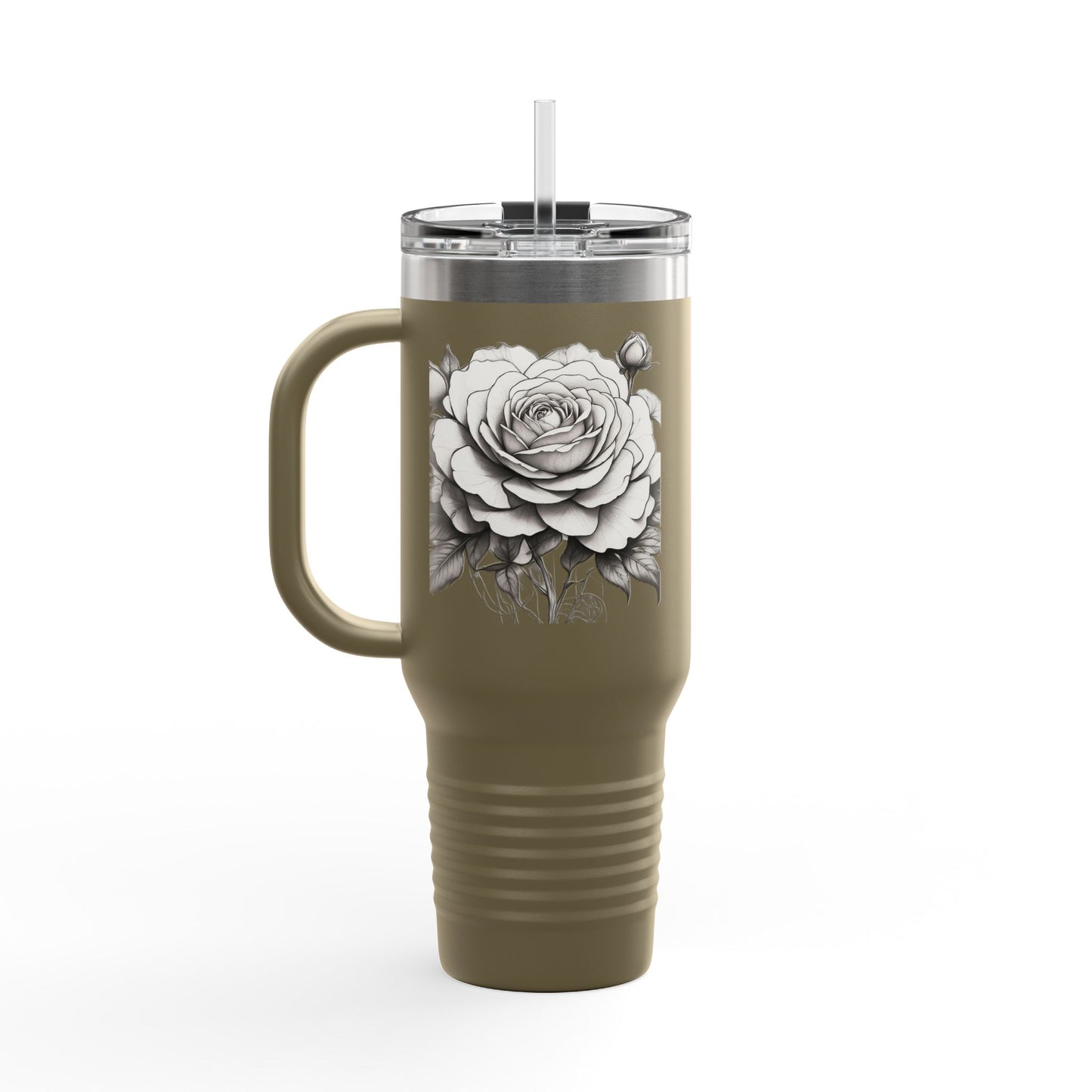 Stylish Insulated Travel Mug with Floral Design, 40oz Coffee Cup, Perfect for Road Trips, Gifts for Her, Eco-Friendly Drinkware