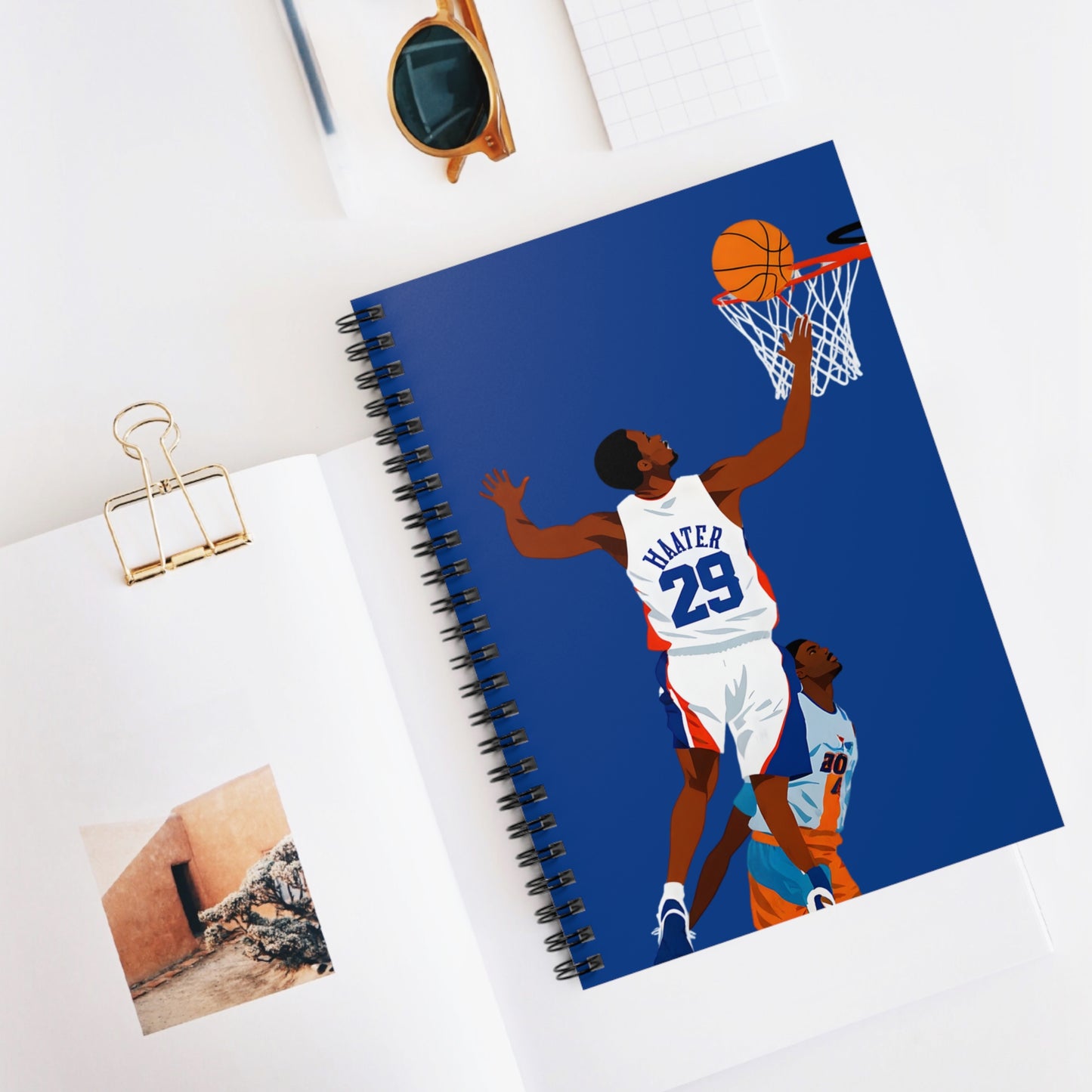 Basketball Themed Spiral Notebook, Sports Journal, Gift for Athletes, Basketball Fan Art, Note-taking, Back-to-School Supplies