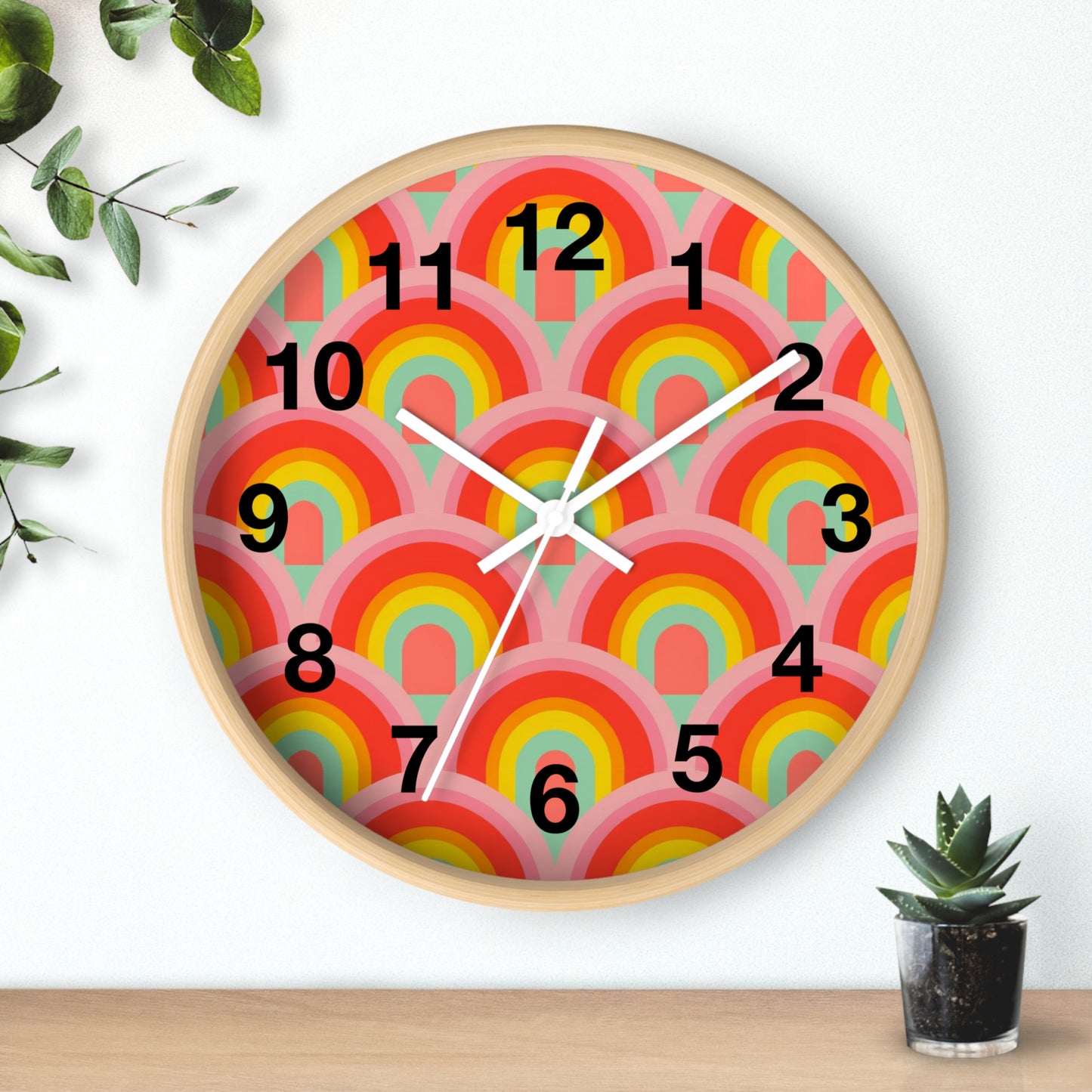 Vibrant rainbow Wall Clock