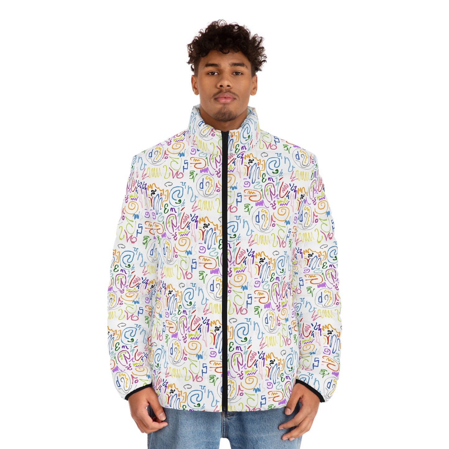 Colorful Men's Puffer Jacket, Trendy Outerwear, Fashion Jacket, Winter Coat, Casual Wear, Gifts for Him