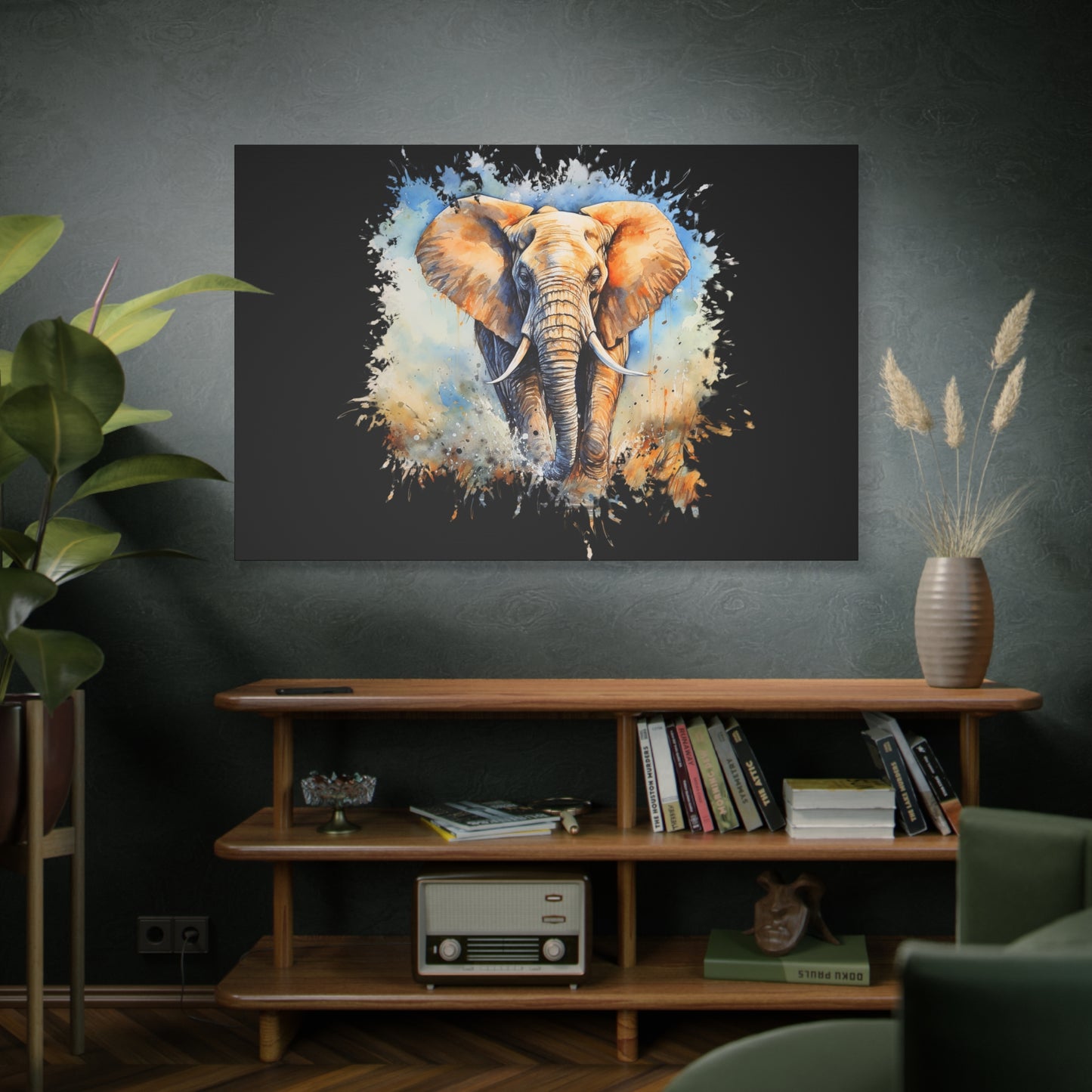 Matte Canvas, Stretched, 1.25" - Elephant