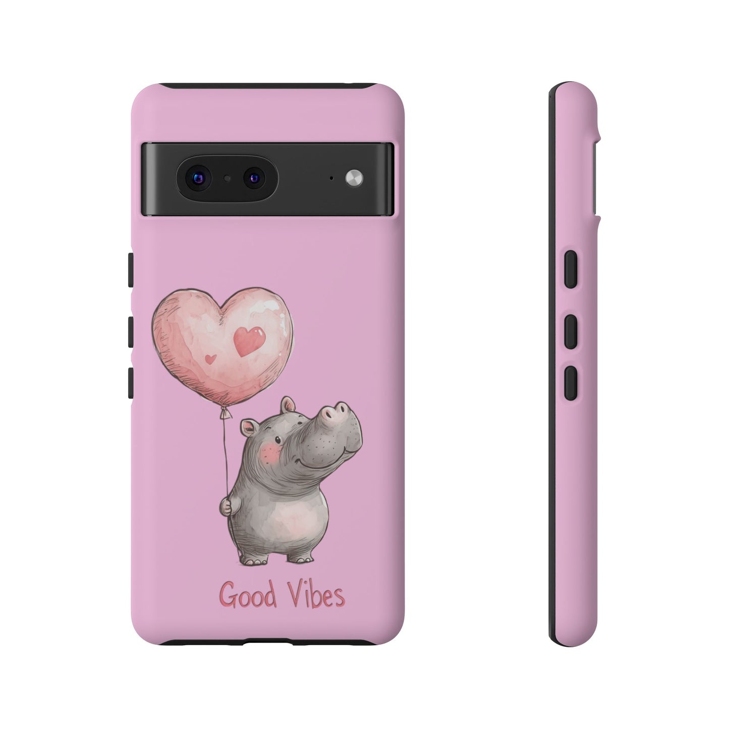 Cute Hippo Phone Case | Good Vibes, Gift for Friends, Cute Phone Accessories, Animal Lover Gift, Happy Phone Cover