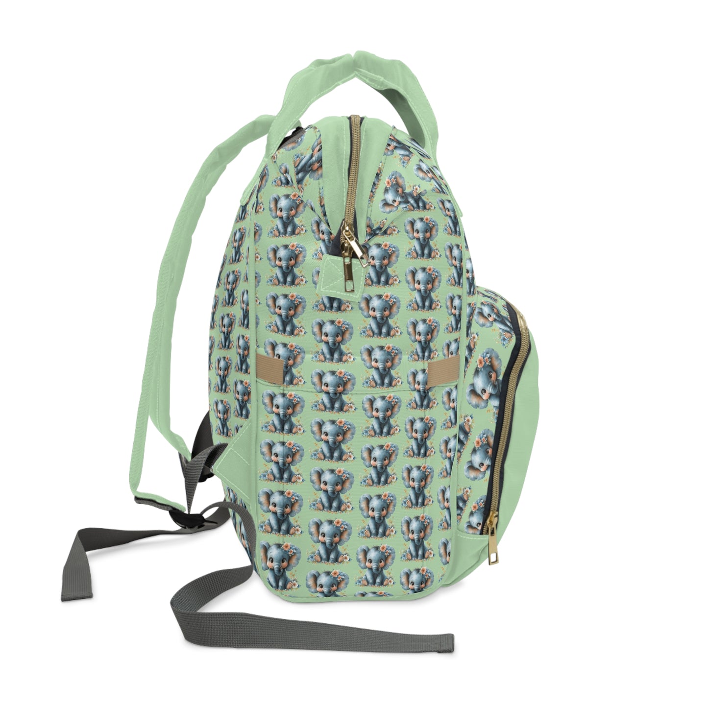 Adorable Elephant Print Diaper Backpack - Stylish Baby Bag for Parents, Perfect for Baby Showers, Day Trips, and Everyday Use