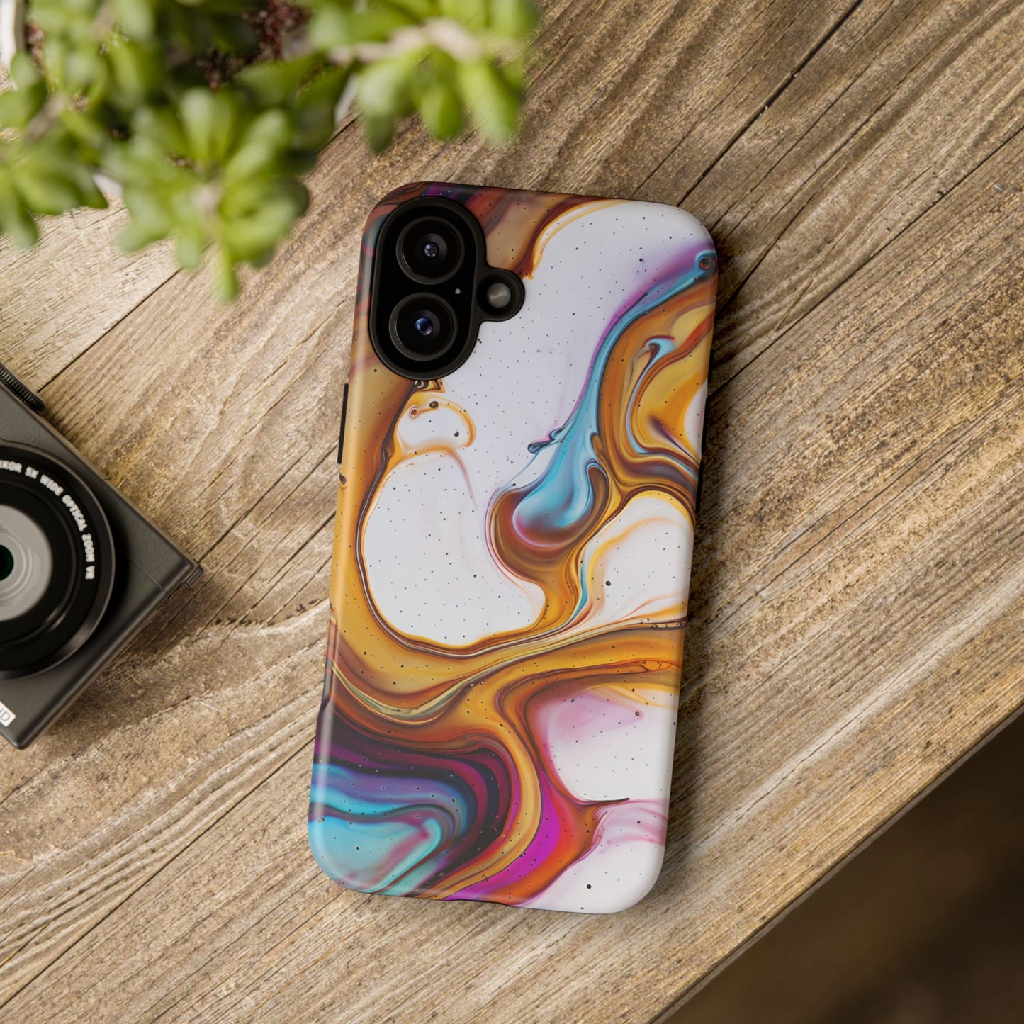 Artistic Phone Case, Tough Cases with Colorful Marble Design