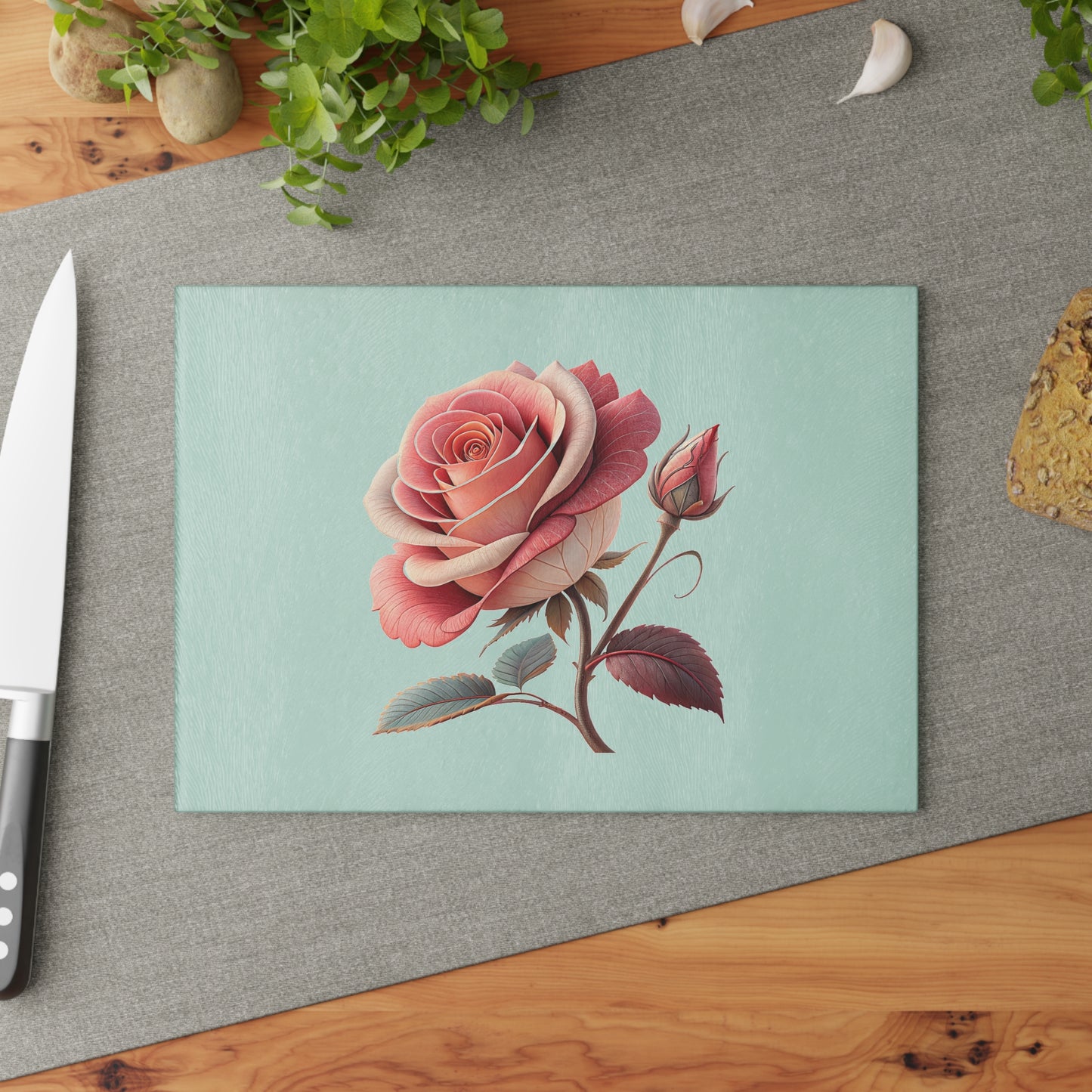 Elegant Floral Glass Cutting Board | Kitchen Decor, Wedding Gift, Home Essentials, Gift for Her, Entertaining Accessories