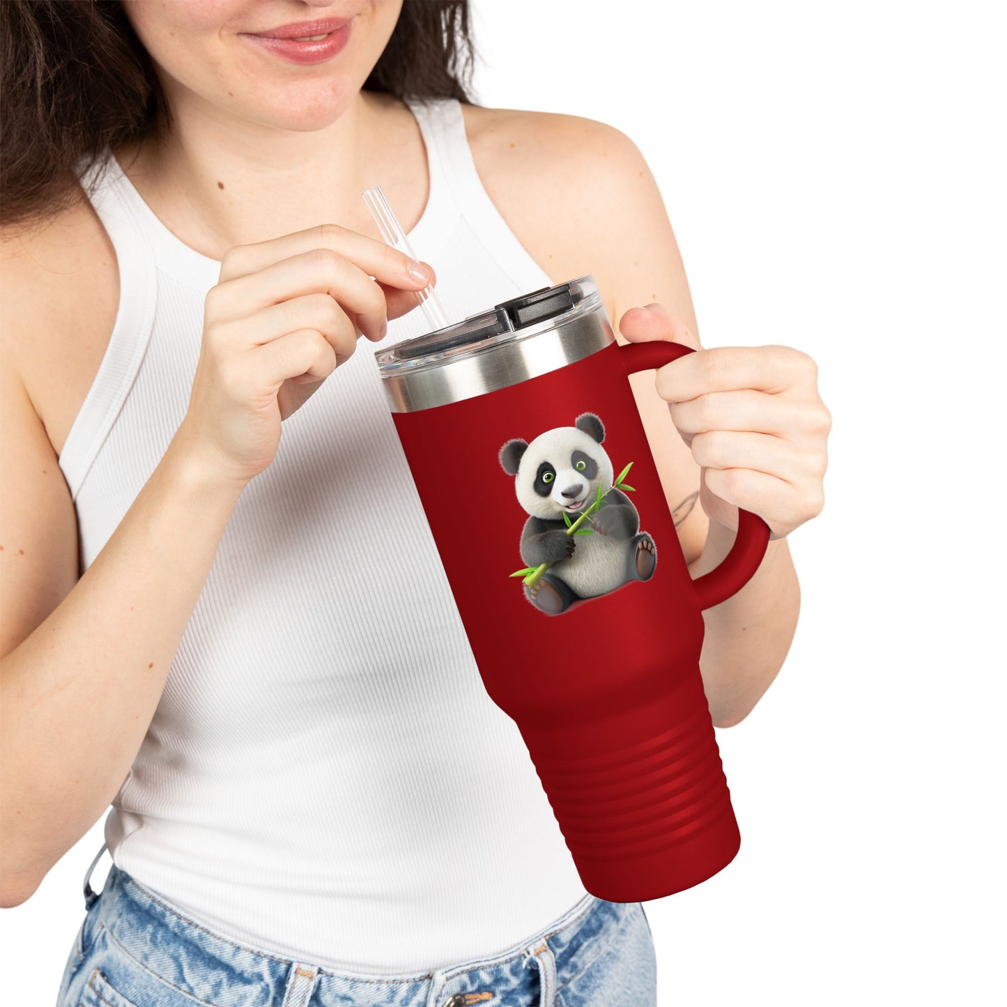 Panda Insulated Travel Mug, 40oz Cute Coffee Cup