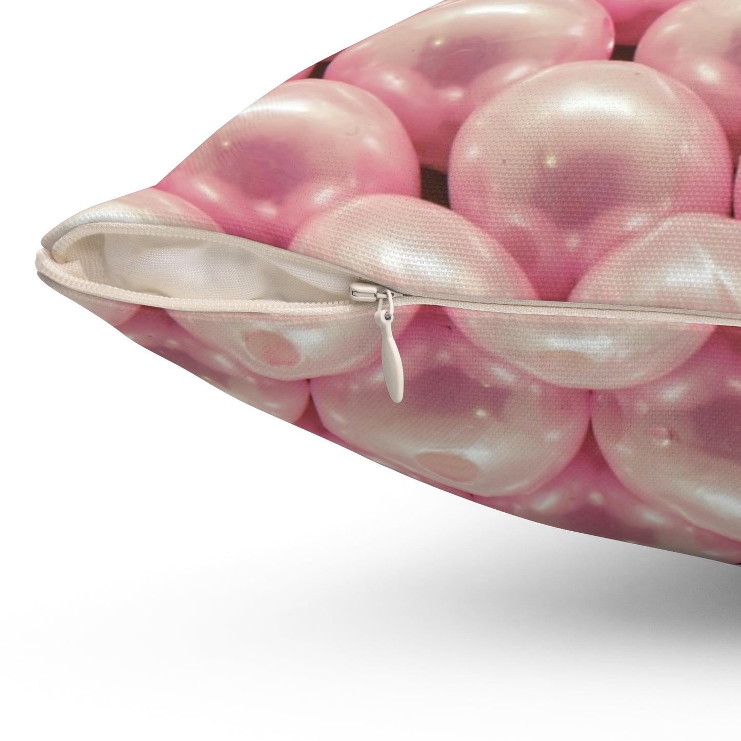 Pink Pearl Patterned Square Pillow, Decorative Cushion, Home Decor, Gift for Her, Soft Furniture Accent, Cozy Vibes
