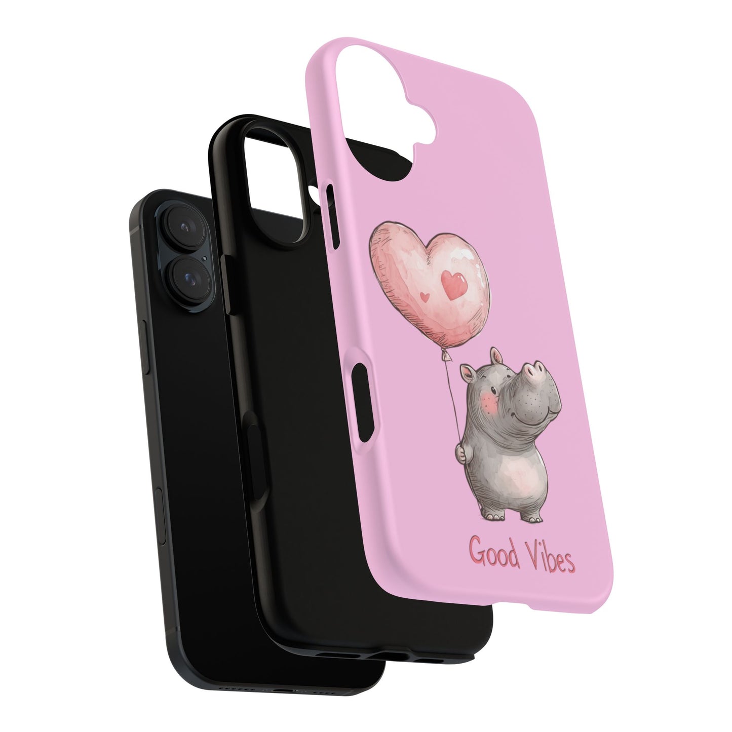 Cute Hippo Phone Case | Good Vibes, Gift for Friends, Cute Phone Accessories, Animal Lover Gift, Happy Phone Cover