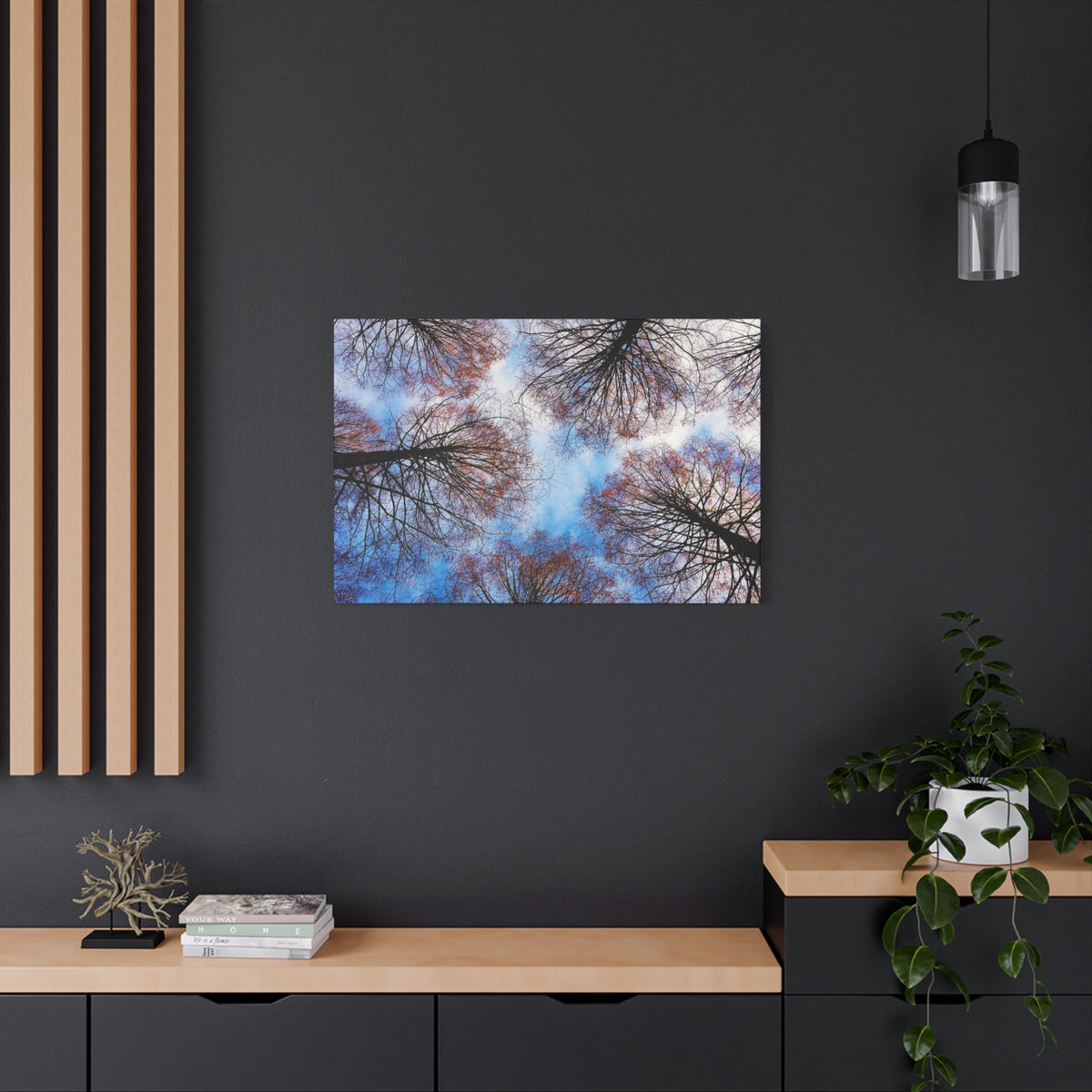 Canopy Sky Canvas Print — Winter Tree Tops Wall Art