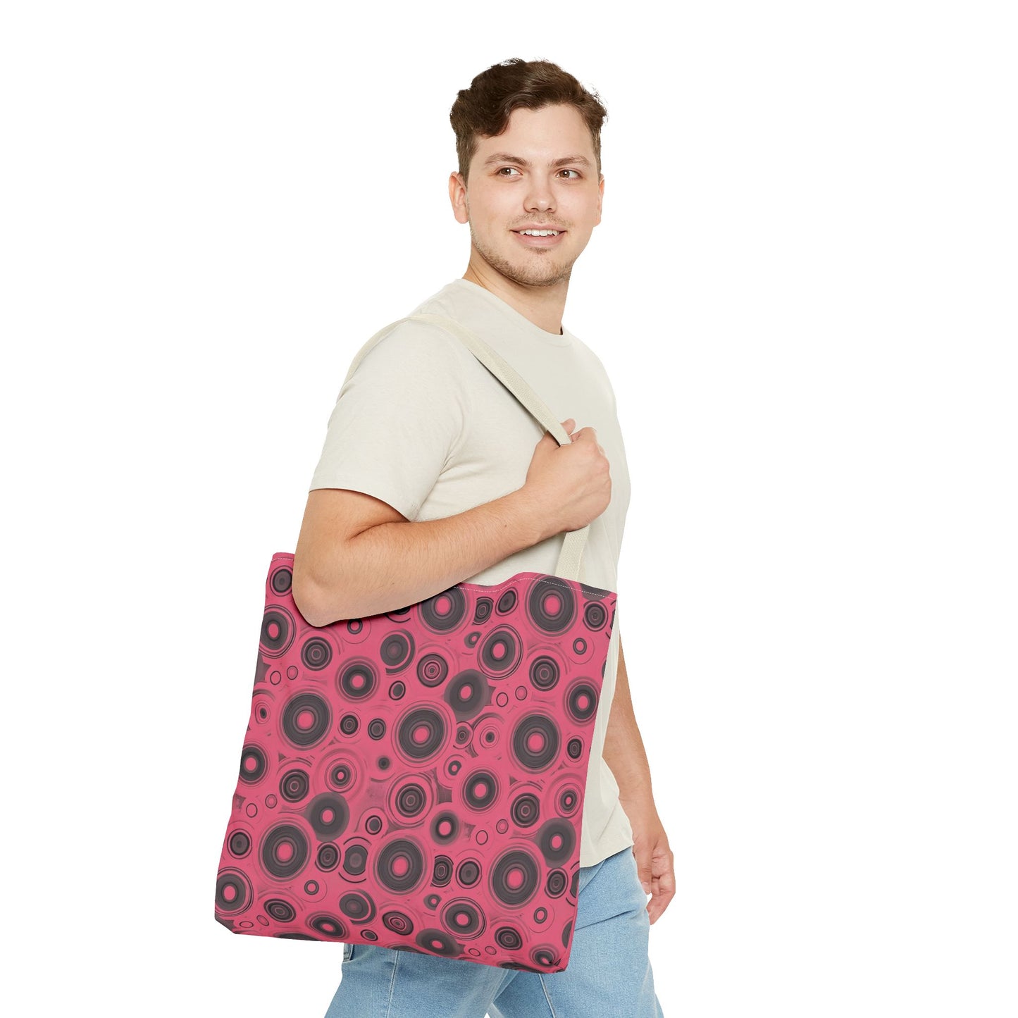 Colorful Retro Tote Bag, Stylish Beach Bag, Shopping Tote