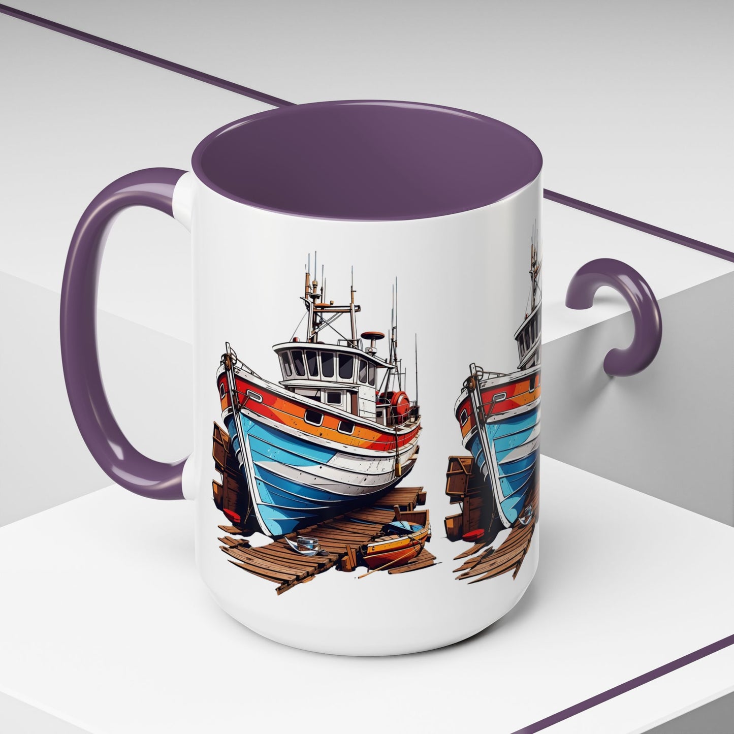 Nautical Accent Coffee Mug | Perfect for Boat Lovers, Sailor Gifts, Coastal Decor, Unique Gift Idea, Custom Artwork Mug