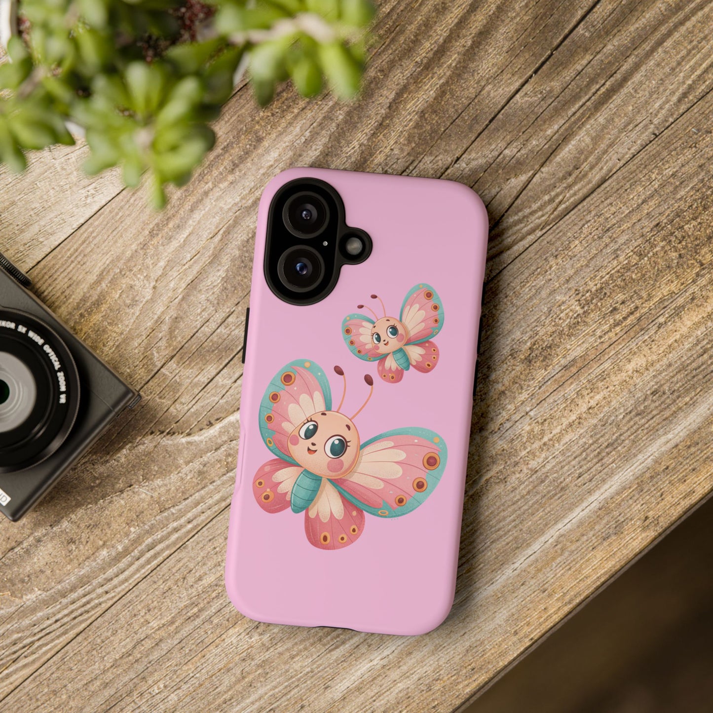 Cute Butterfly Phone Case, Tough Phone Cover, Girly Phone Accessory, Unique Gift for Her, Kids Phone Case, Floral Design Case
