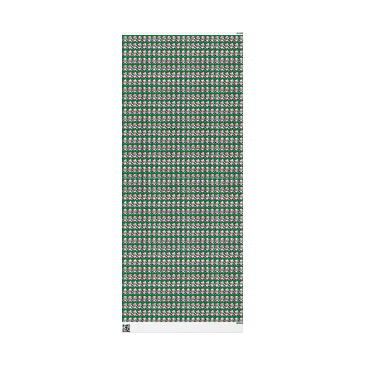 Santa Faces Green Christmas Wrapping Paper Roll
