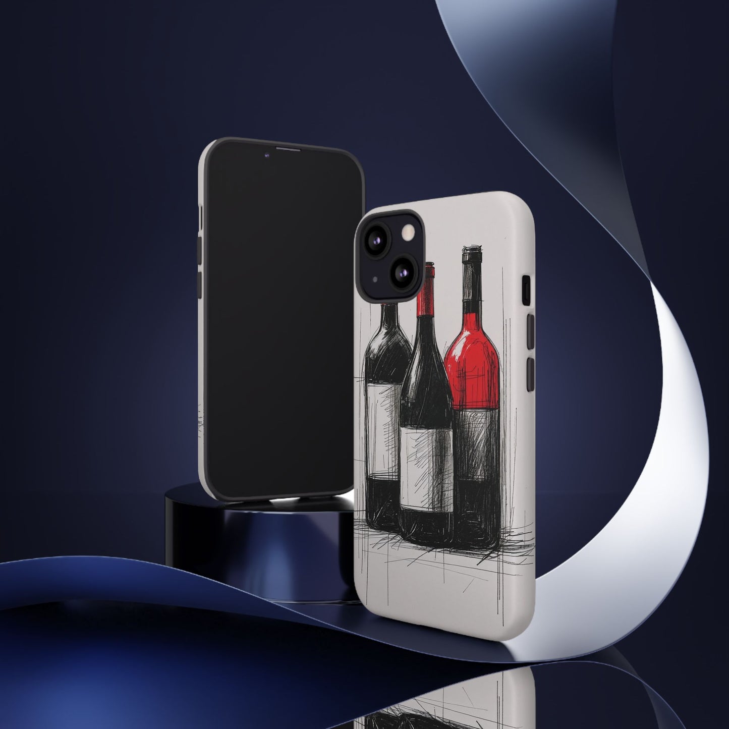 Wine Lover's Phone Case, Tough Phone Cover, Artistic Wine Design, Gift for Wine Enthusiasts, Customizable Case, Unique Wine Art
