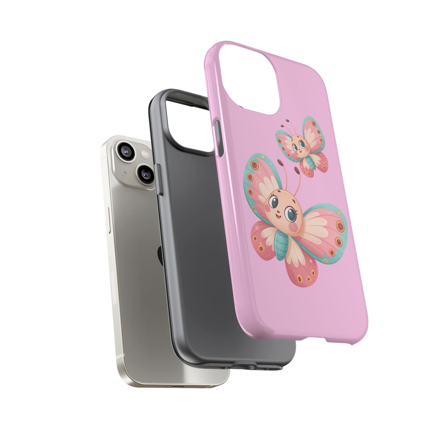 Cute Butterfly Phone Case, Tough Phone Cover, Girly Phone Accessory, Unique Gift for Her, Kids Phone Case, Floral Design Case
